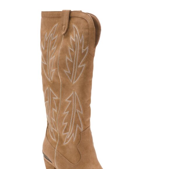 NEW VOLATILE Preston Western High Heel Shaft Boots beige 563tn - Picture 4 of 7